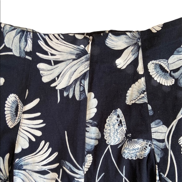 ZARA MIDI FLORAL PRINT FLOWY SKIRT, BLACK AND BLUE, HIGH RISE SIZE MEDIUM - Picture 3 of 11